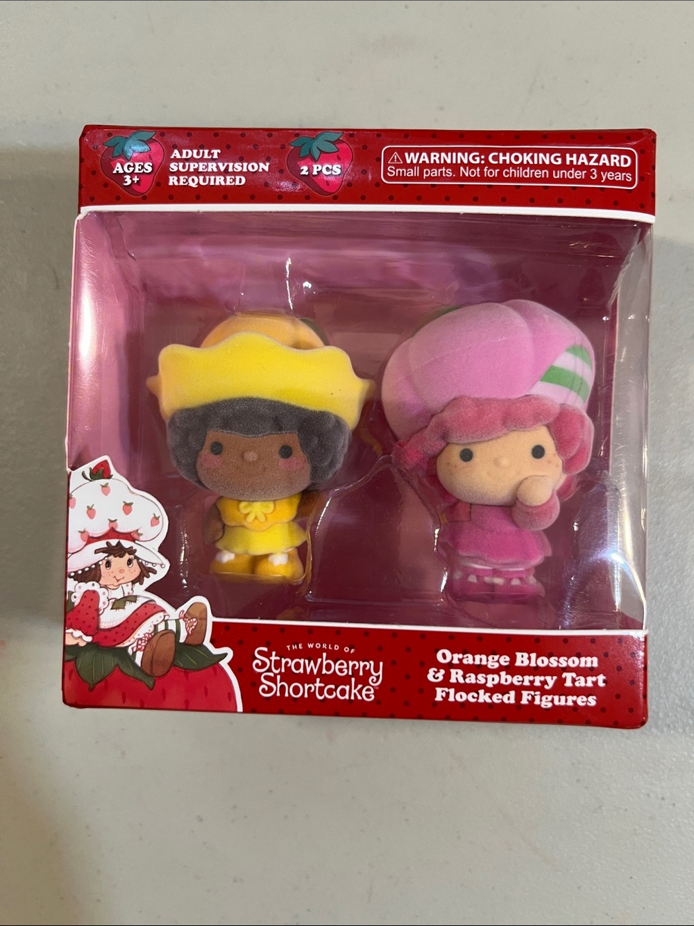 Orange Blossom & Raspberry Tart Flocked Figures - Yellow & Pink
